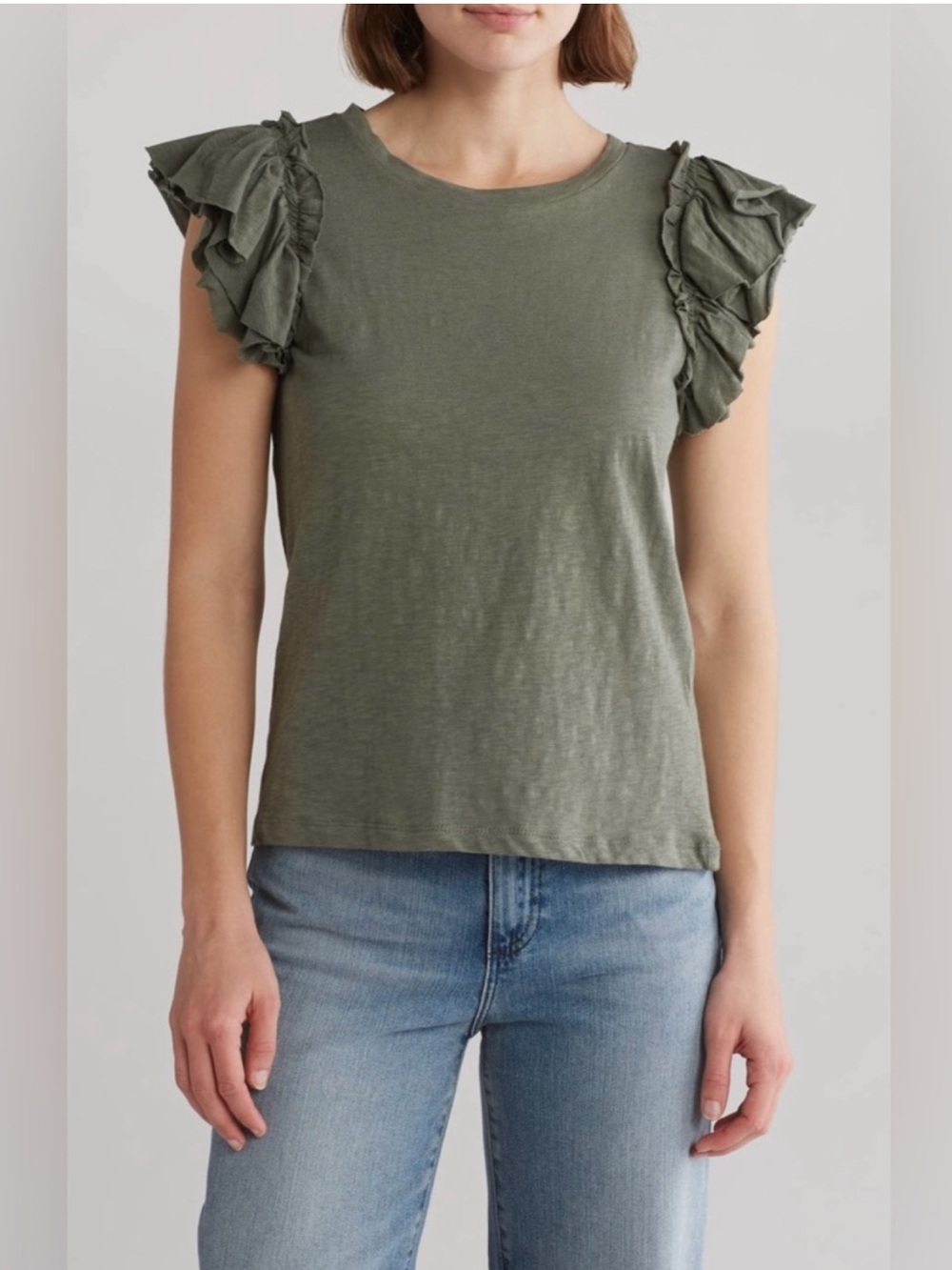 Double Flutter Sleeve Top - Picture 6 of 10